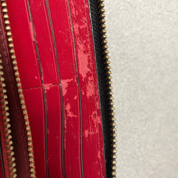 Coach Disney Accordion Wallet Black Mickey Mouse Zip Around Classic Logo *Flaw - Picture 8 of 11